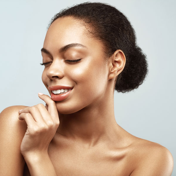 woman with her eyes closed