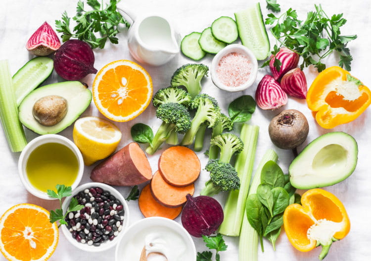 Multiple fruits on table