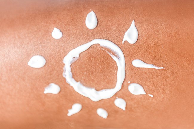 Sunscreen on skin