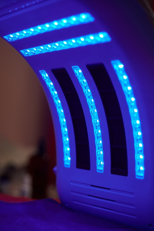 Lights from Blu-U light therapy by Swinyer Woseth Dermatology